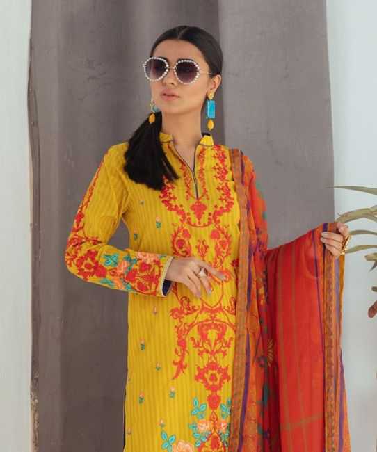 Royale Yellow Embroidered Zellbury Summer Lawn 2021