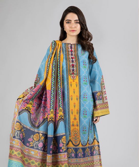 Zellbury Blizzard Blue Lawn Suit Lawn Collection 2021