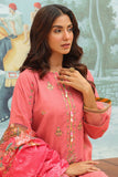 Zellbury Embroidered Shirt Shalwar Dupatta - Pink - Khaddar Suit - 0778 Online Shopping