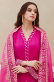 Zellbury Embroidered Shirt Shalwar Shawl - Pink - Viscose Suit - 0850 Online Shopping