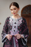 Zellbury Embroidered Shirt Shalwar Dupatta  - Jade Black -  Khaddar Suit Online Shopping