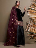 Zainab Chottani Blackout Burgundy Online Shopping