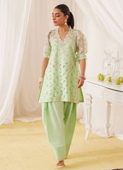 Farah Talib Aziz Nikol Mint Hand Embellished Shirt Online Shopping