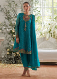 Farah Talib Aziz Ivalia Teal Shirt and Dupatta Online Shopping