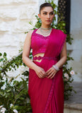 Farah Talib Aziz Vezeen Magenta Saree Online Shopping