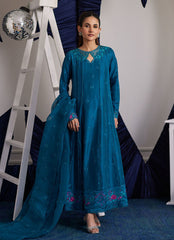 Farah Talib Aziz Shiro Teal Paneled Shirt And Dupatta Online Shopping