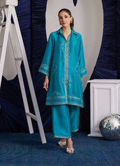 Farah Talib Aziz Clemmie Aqua Shirt Online Shopping