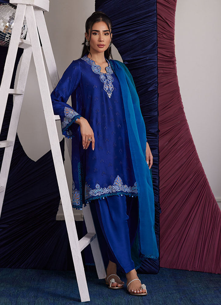 Farah Talib Aziz Aliza Azure Shirt And Dupatta Online Shopping