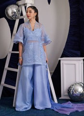 Farah Talib Aziz Cassie Periwinkle Shirt And Dupatta Online Shopping