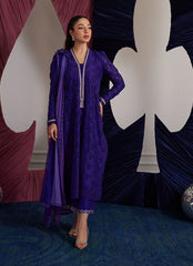 Farah Talib Aziz Gloria Indigo Shirt And Dupatta Online Shopping