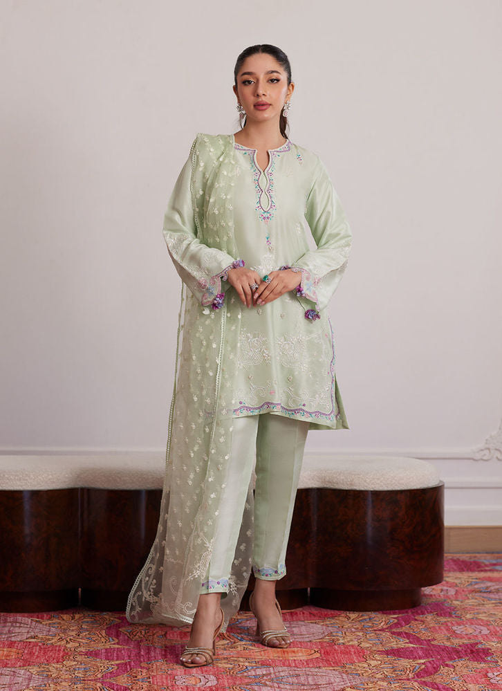 Farah Talib Aziz Pilar Mint Shirt And Dupatta Online Shopping