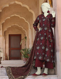 Junaid Jamshaid Maroon 3PC | JLAWN-S-24-545 Online Shopping