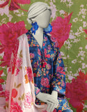 Blue Lawn Printed 3PC-JLAWN-S-25-007-S Juniad Jamshaid Brand Original Fabrics