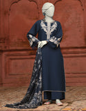 Blue Lawn Embroidered 3PC-JLAWN-S-25-063-S Juniad Jamshaid Brand Original Fabrics