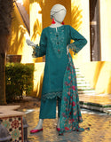 3PC-JLAWN-S-25-825 Green Lawn Embroidered Junaid Jamshaid Brand Original Fabrics