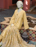 3PC-JLAWN-S-25-3160 Cream Jacquard Embroidered Junaid Jamshaid Brand Original Fabrics