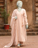 3PC-JLAWN-S-25-3177 Pink Doria Dyed  Junaid Jamshaid Brand Original Fabrics