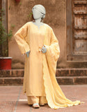 3PC-JLAWN-S-25-3180 Yellow Doria Dyed  Junaid Jamshaid Brand Original Fabrics