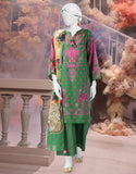 3PC-25-3218 Green Cambric Printed Junaid Jamshaid Brand Original Fabrics