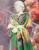 3PC-25-3218 Green Cambric Printed Junaid Jamshaid Brand Original Fabrics