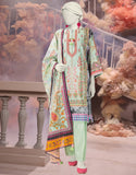 3PC-25-3218 Green Cambric Printed Junaid Jamshaid Brand Original Fabrics