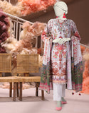 3PC-25-3222 Cream Cambric Printed Junaid Jamshaid Brand Original Fabrics