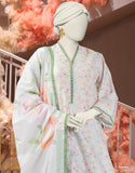 3PC-25-3225 Green Cambric Printed Junaid Jamshaid Brand Original Fabrics