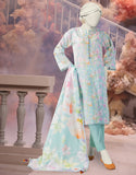 3PC-25-3227 Green Cambric Printed Junaid Jamshaid Brand Original Fabrics