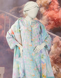 3PC-25-3227 Green Cambric Printed Junaid Jamshaid Brand Original Fabrics