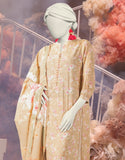 3PC-25-3228 Brown Cambric Printed Junaid Jamshaid Brand Original Fabrics
