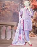 3PC-25-3230 Lilac Cambric Printed Junaid Jamshaid Brand Original Fabrics