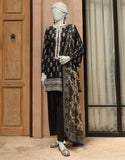 3PC-JLAWN-S-25-3294-A Black Lawn Embroidered Junaid Jamshaid Brand Original Fabrics