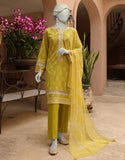 3PC-JLAWN-S-25-3294-B Yellow Lawn Embroidered Junaid Jamshaid Brand Original Fabrics