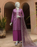 3PC-JLAWN-S-25-3295-B Purple Lawn Embroidered Junaid Jamshaid Brand Original Fabrics