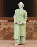 3PC-JLAWN-S-25-833 Green Doria Embroidered Junaid Jamshaid Brand Original Fabrics