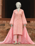 3PC-JLAWN-S-25-836 Pink Doria Embroidered Junaid Jamshaid Brand Original Fabrics