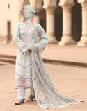 3PC-JLAWN-S-25-838 Blue Lawn Embroidered Junaid Jamshaid Brand Original Fabrics