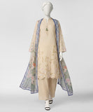 JLS-S-26-671/S Degourney Floral-3 Beige Junaid Jamshaid  Brand Original Fabrics