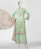 JLS-S-26-672/S Degourney Floral-04 Green Junaid Jamshaid  Brand Original Fabrics