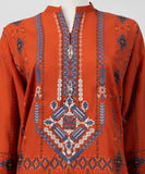 JLS-S-26-748/S Coastal Geometry-04 Orange Junaid Jamshaid  Brand Original Fabrics