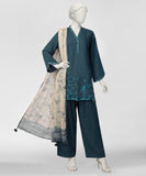 JLS-S-26-783/S Pagoda Chic-5 Teal Junaid Jamshaid  Brand Original Fabrics