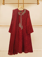 Agha Noor 3 Piece - Pure Cotton Net Embroidered S108751 Online Shopping