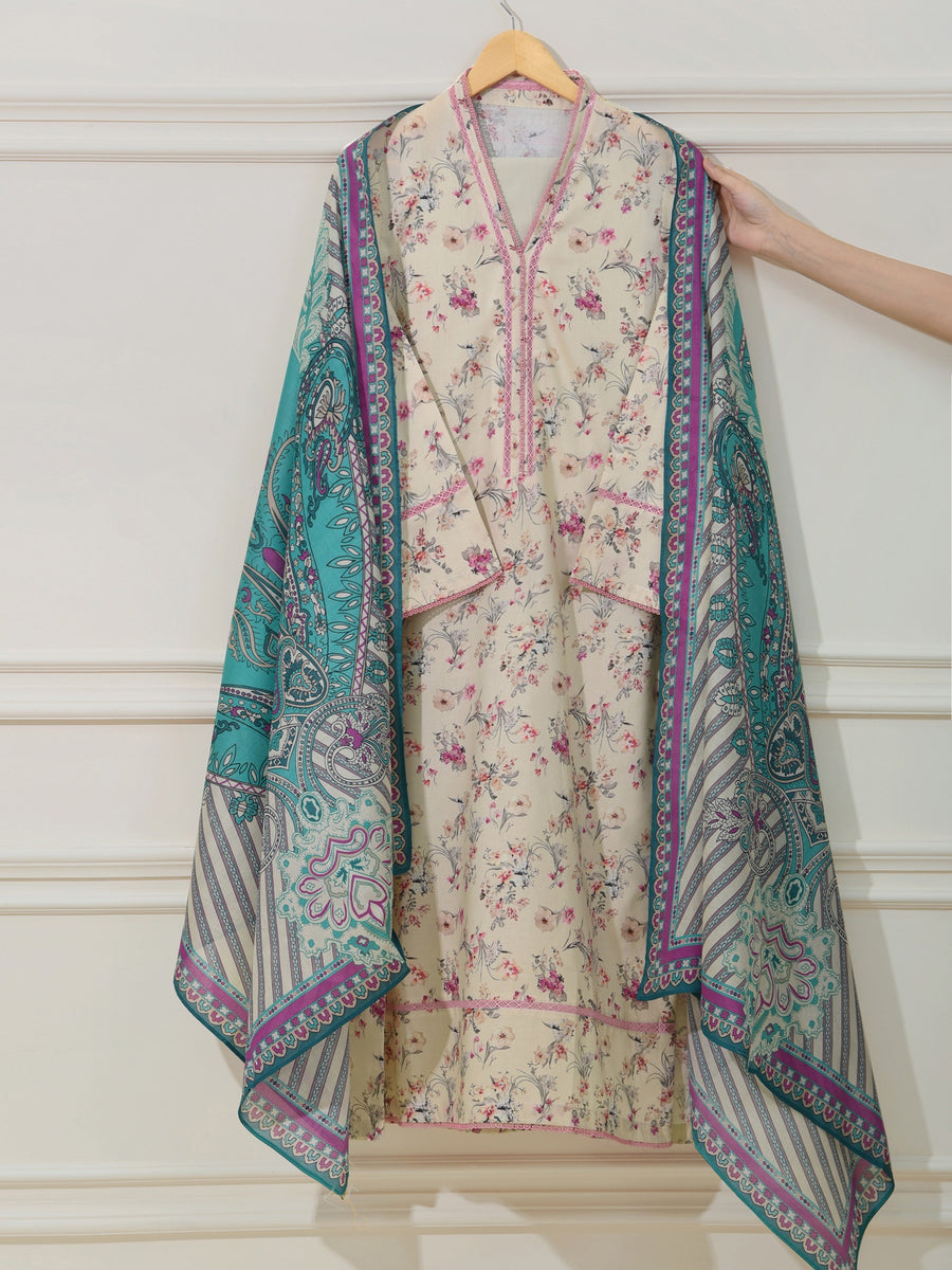 Agha Noor 3 Piece - Pure Printed Lawn S109809 Online Shopping