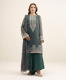 3FELXS26V224 Embroidered Chiffon Suit Sapphire Brand Original Fabrics