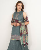 3PESUS26V015 Embroidered Cotton Jacquard Suit Sapphire Brand Original Fabrics