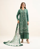 U3FEBUS26V11 Embroidered Cotton Satin Suit Sapphire Brand Original Fabrics