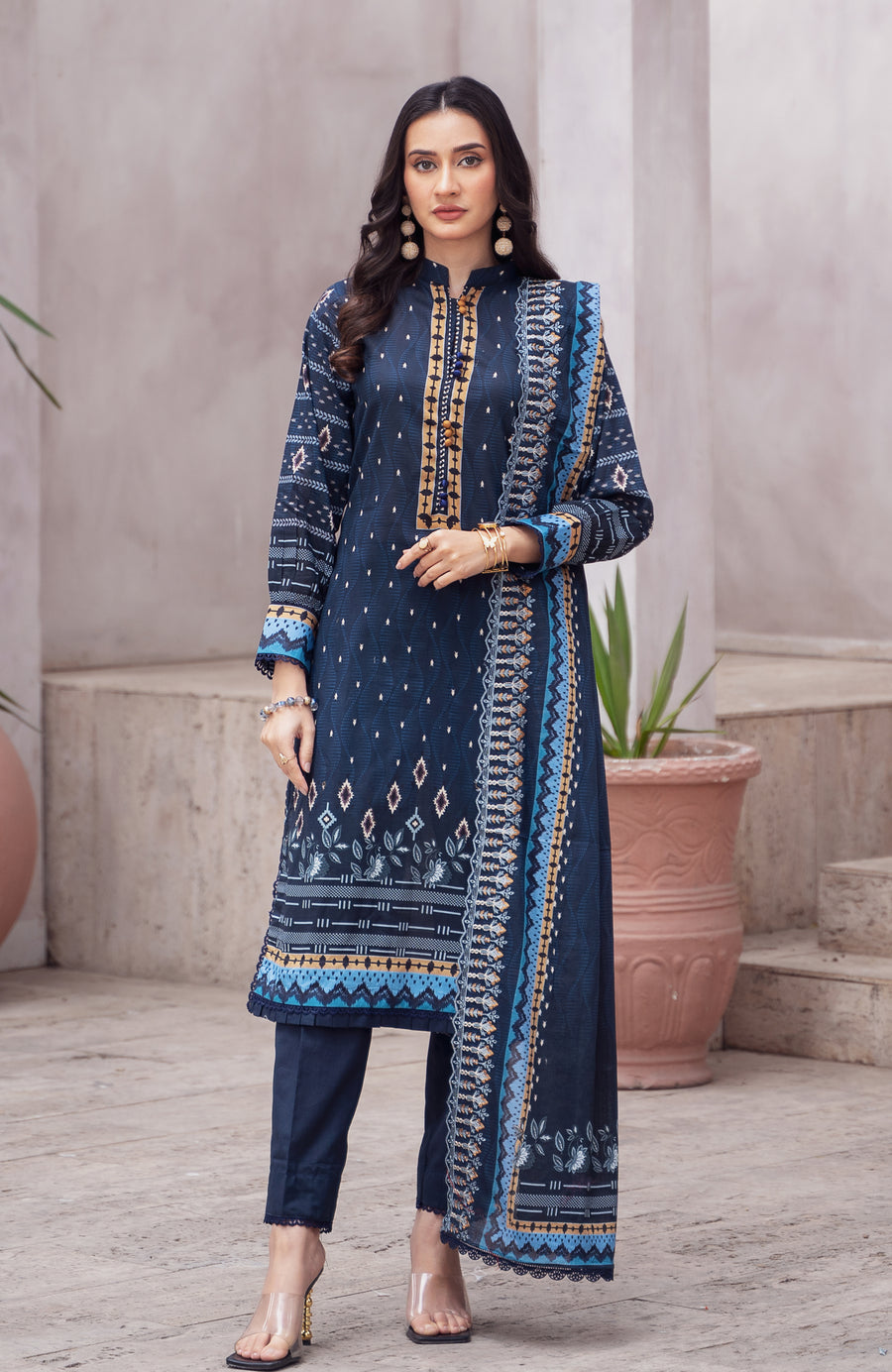 Al Zohaib CBL-V3-24-04 Cutwork Bliss Lawn Dupatta Edition 2024