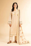 Nishat Linen 3 Piece - Printed Embroidered Suit - 42401825-1 Online Shopping