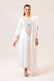 Nishat Linen 3 Piece - White Paste Printed Embroidered Suit - 42401992-1 Online Shopping