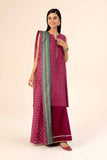 Nishat Linen 3 Piece - Gold Printed Loose Fabric - 42403310 Online Shopping